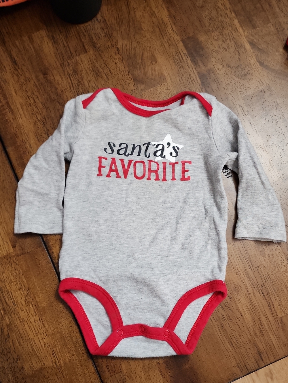 Carter's Gray & Red 'Santa's Favorite' Long-Sleeve Onesie